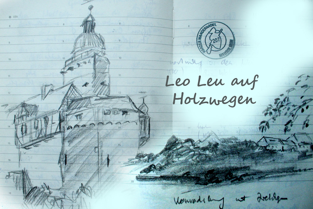 Leo Leu auf Holzwegen. Grafik: Leo Leu