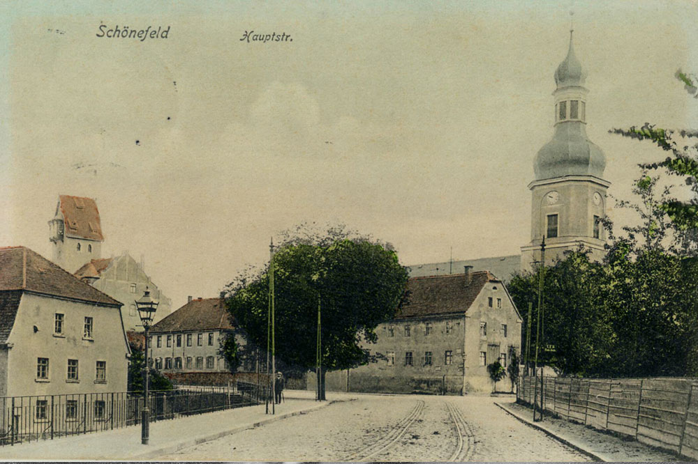 Die Hauptstraße Schönefeld anno 1914. Foto: Stadtarchiv