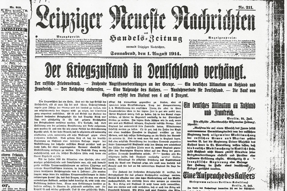Am 1. August 1914 ist es soweit - Der Kriegszustand wird verhängt. Foto: Stadtarchiv