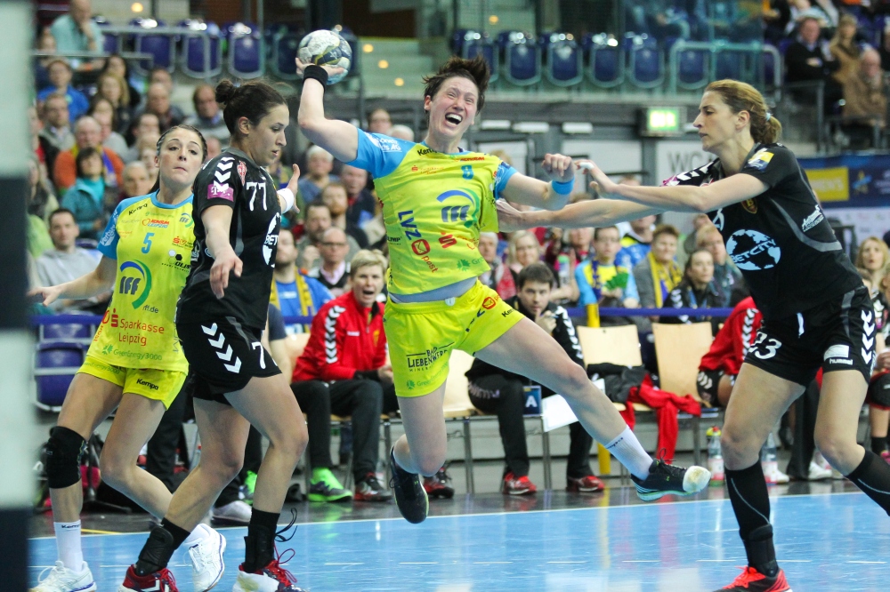 Anne Müller hat die Lücke in der Skopje-Abwehr gefunden. Foto: Jan Kaefer