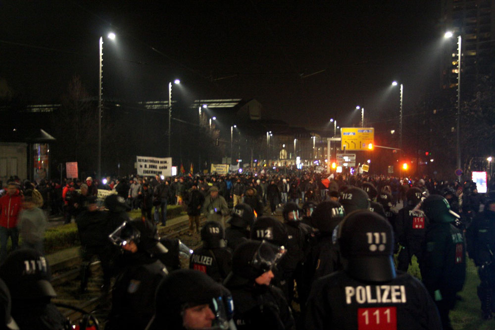 Vergangenen Mittwoch ging der Aufzug in Leipzig nicht gewaltfrei über die Bühne. Foto: L-IZ.de
