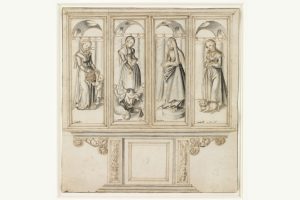 Lucas Cranach d.Ä.: Altarentwurf mit vier Heiligenfiguren (1520er Jahre). Foto: Museum der bildenden Künste Leipzig