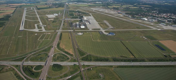 Flughafen Leipzig / Halle aus der Luftperspektive. Foto: Flughafen Leipzig / Halle, Uwe Schoßig