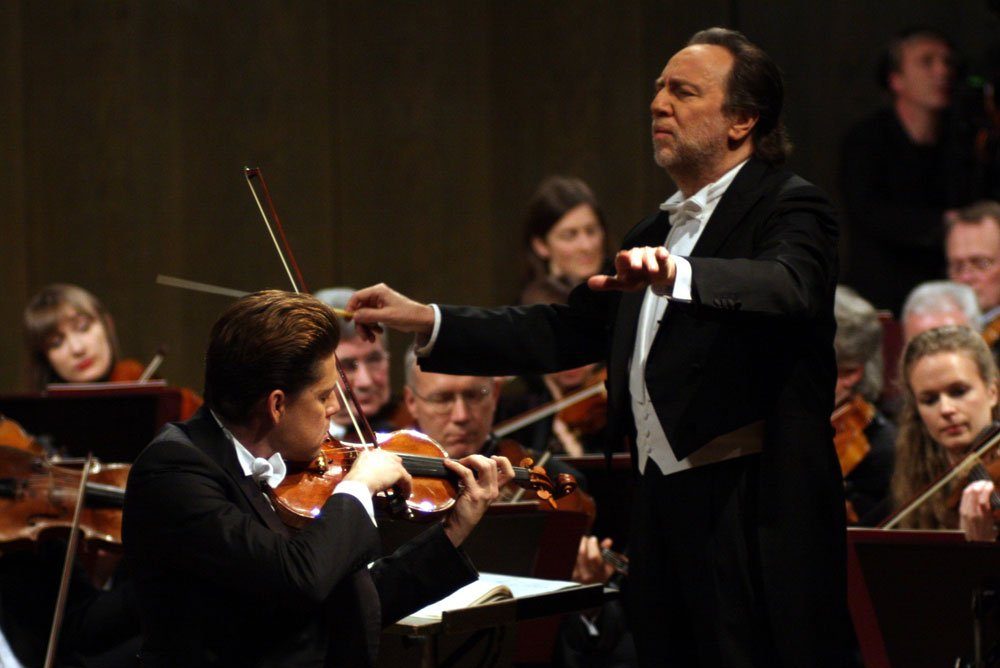 Dirgent Riccardo Chailly und Julian Rachlin. Foto: Alexander Böhm