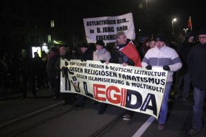 Legida-Demonstranten am 21. Januar 2015 in Leipzig. Foto: L-IZ.de