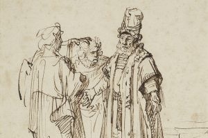 Rembrandt (Umkreis): Der Engel verkündet Manoah und seiner Frau die Geburt eines Sohnes. Maximilian Speck von Sternburg Stiftung. (Detail). Foto: Museum der bildenden Künste