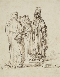 Rembrandt (Umkreis): Der Engel verkündet Manoah und seiner Frau die Geburt eines Sohnes.  Maximilian Speck von Sternburg Stiftung. Foto: Museum der bildenden Künste