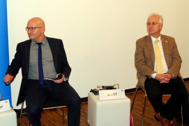 André Böhmer (LVZ) und Christian Wolff af dem Podium. Foto: L-IZ.de