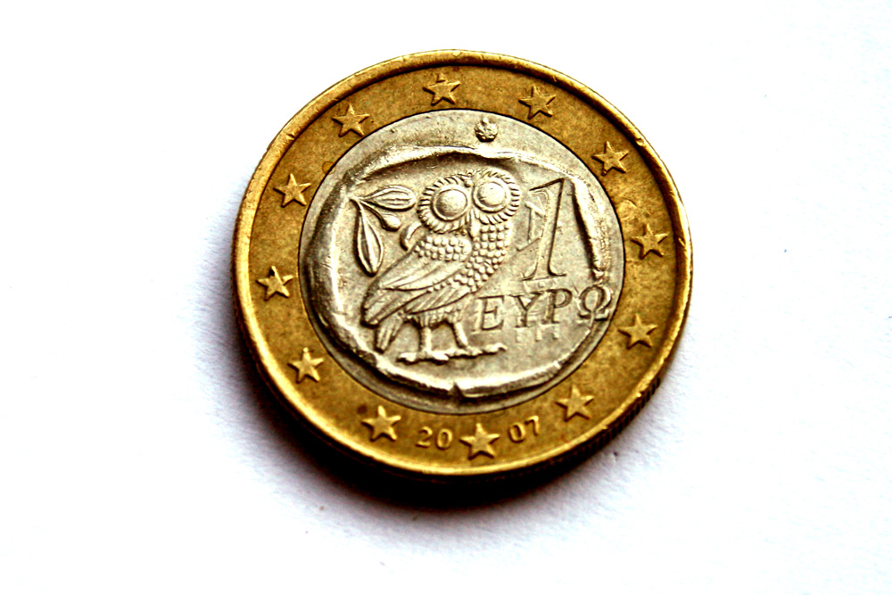 Griechischer Euro mit Eule. Foto: L-IZ.de