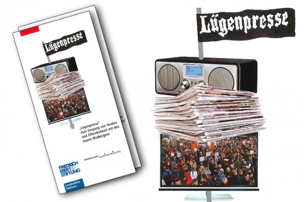 Informationsflyer der Friedrich-Ebert-Stiftung zur Podiumsdiskussion. Motiv: FES, Montage: L-IZ