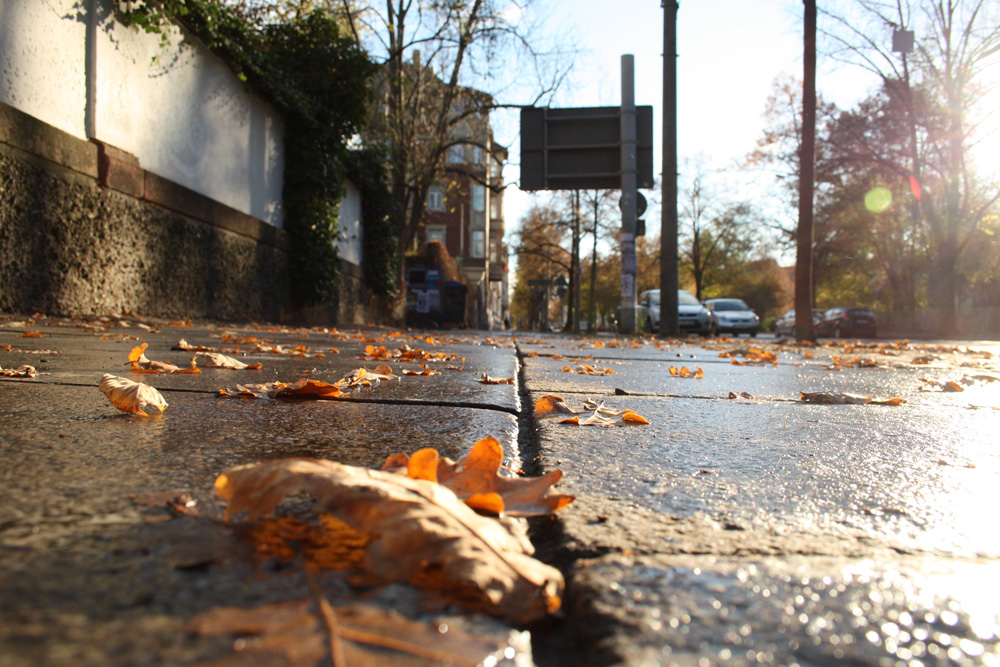 Fußweg in Connewitz - hier mal ohne Stolperfalle. Foto: Ralf Julke