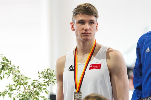 Roman Klem (LAZ Leipzig) meldete kurzfristig nach und gewann im Speerwurf die Silbermedaille. Foto: Jan Kaefer