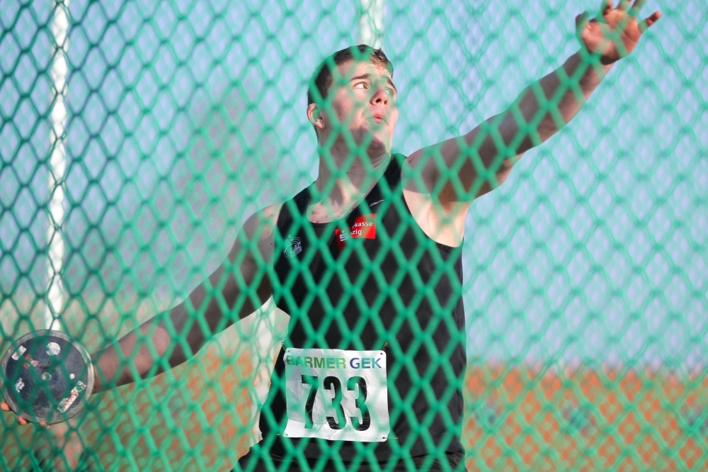 Tobias Köhler (LAZ Leipzig) holte Silber im U18-Diskus. Foto: Jan Kaefer