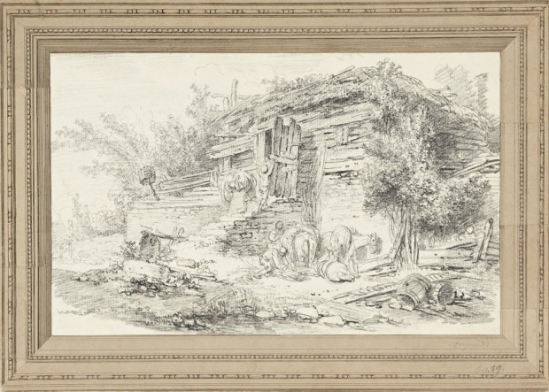 Jean Honoré Fragonard: Landschaft mit verfallener Hütte. Foto: Museum der bildenden Künste Leipzig