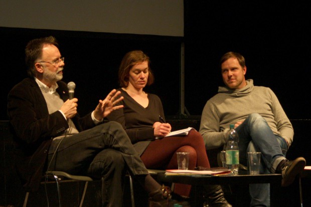Podium v.l.n.r. Horst Kahrs, Juliane Nagel, Robert Feustel. Foto: Alexander Böhm