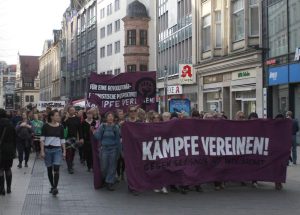 Demonstrationen auf dem Grammaischen Steinweg. Foto: Alexander Böhm