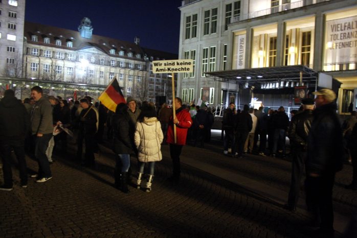Legida am 9. März 2015 auf dem Augustusplatz. Foto: L-IZ.de