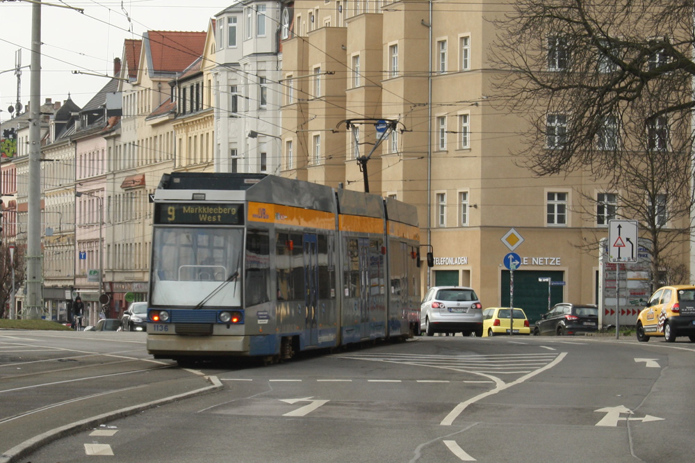 Linie 9 ab Connewitz-Kreuz unterwegs Richtung Markkleeberg. Foto: Ralf Julke