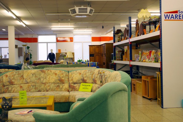 Blick in den Verkaufsraum. Foto: Sozialwarenhaus Leipzig