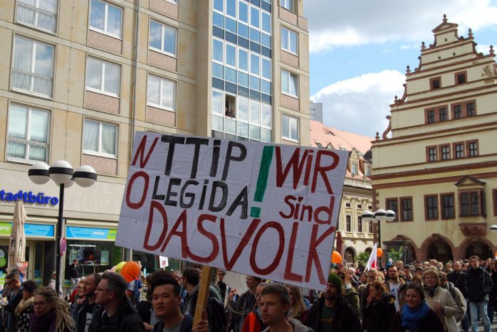 Am 18. April herrscht in der Leipziger Innenstadt eine bunte Mischung bei den Gegnern