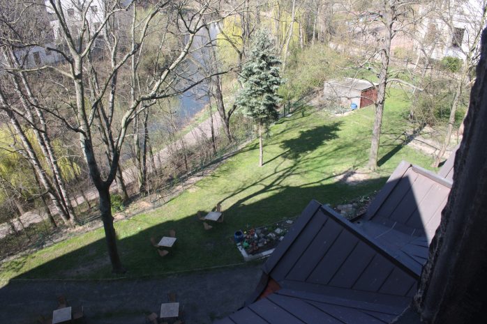 Blick vom Philippus-Turm in den Garten. Foto: Ernst-Ulrich Kneitschel
