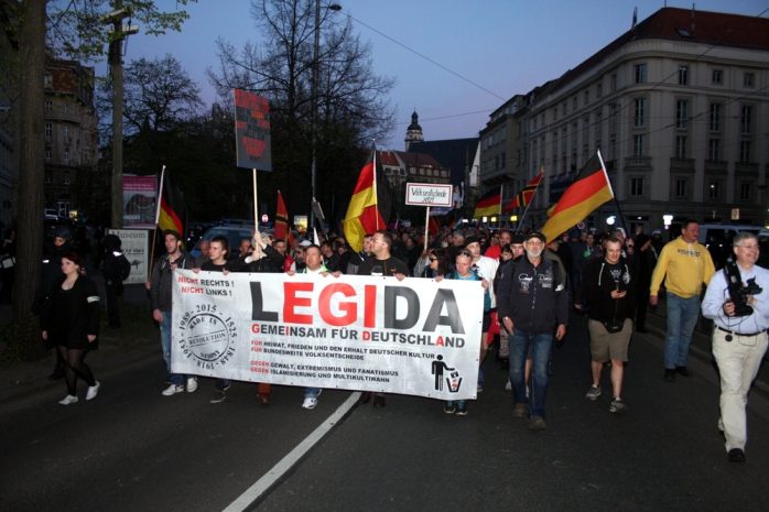 Legida auf dem Ring in Leipzig. Foto: L-IZ