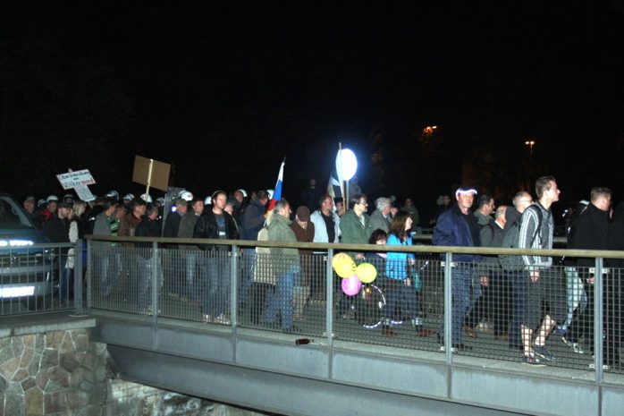 Legida Teilnehmer Richtung Hauptbahnhof