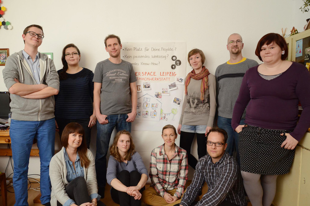 Die Kernmannschaft des Makerspace Leipzig. Foto: Dennis Jackstien