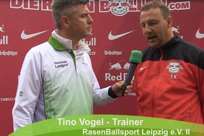 Interviews nach dem Spiel RB Leipzig II gegen Lok Leipzig. Screen Video Heimspiel TV