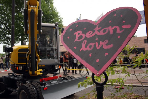 Protestaktion der Initiative Fockestraße 80. Foto: L-IZ.de