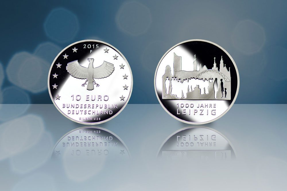 Die Gedenkmünze zu 1000 Jahren Leipzig. Foto: Staatliche Münzen Baden-Württemberg