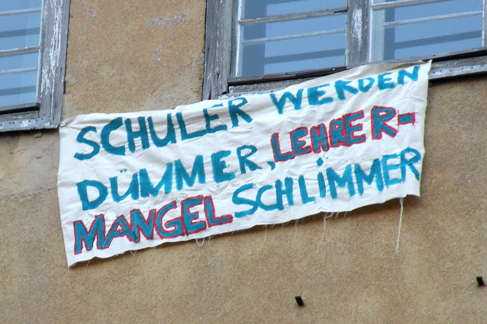 Kein Politiker in Sachsen kann sagen, er habe es nicht gewusst: Schülerprotest von 2012. Foto: Marko Hofmann