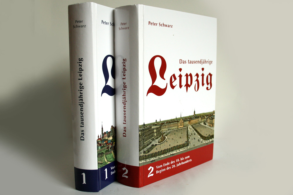 Die ersten beiden Bände von "Das tausendjährige Leipzig". Foto: Ralf Julke