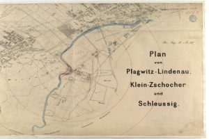 Übersichtskarte über die Dörfer westlich von Leipzig 1880. Quelle: Stadtarchiv