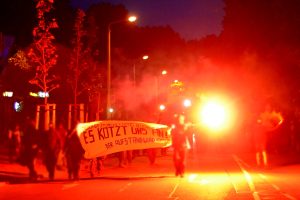 100 Menschen randalierten am 5. Juni in Leipzigs Innenstadt. Foto: Indymedia