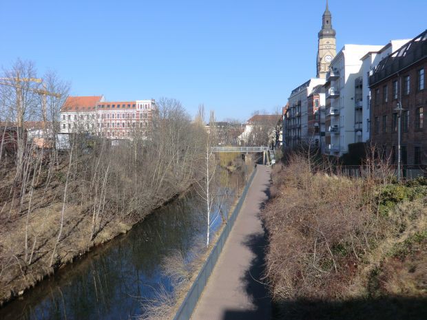 Der Karl-Heine-Kanal, fertiggestellt 1864, im Jahr 2014. Foto: Marko Hofmann.