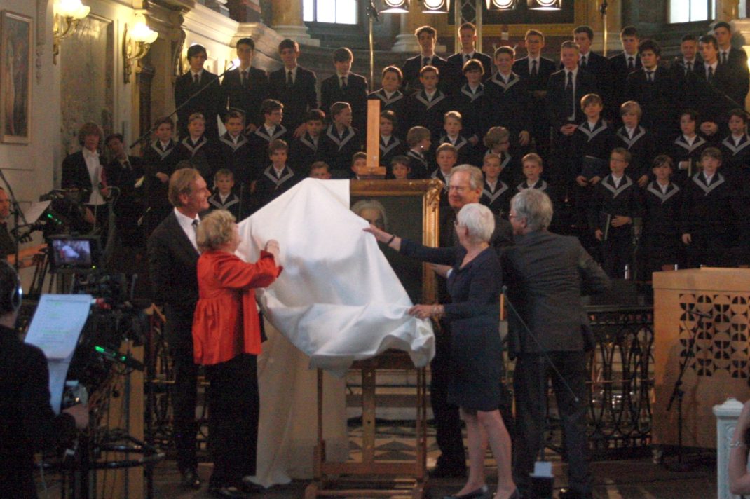 Enthüllung des Bach-Portraits. Foto: Alexander Böhm