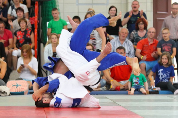 2. Kampf, bis 66 kg: Laszlo Szoke (JCL) besiegt Pata Merebashvili (Speyer) durch weniger Shido-Strafen. (Gesamtstand 2:0). Foto: Jan Kaefer