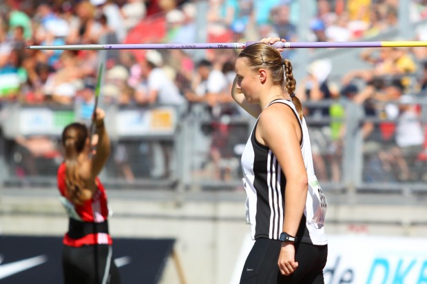 Gesundheitlich angeschlagen, schaffte es Christine Winkler (SC DHfK Leipzig) nicht in den Speerwurf-Endkampf. Foto: Jan Kaefer