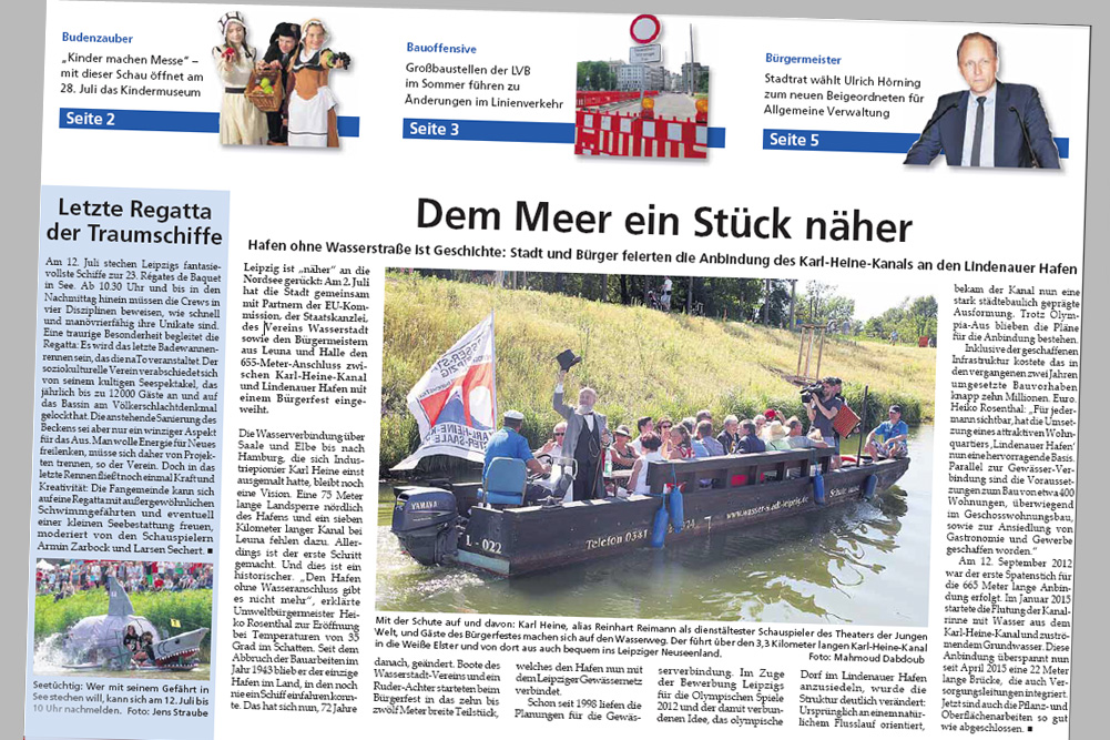 Leipziger Amtsblatt vom 11. Juli: Dem Meer ein Stück näher. Repro: L-IZ