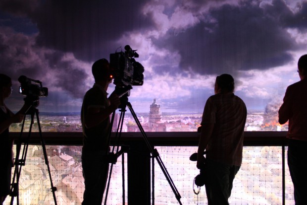 Asisi-Panorams "Leipzig 1813": Vor der Stadt tobt die Schlacht ... Foto: Ralf Julke