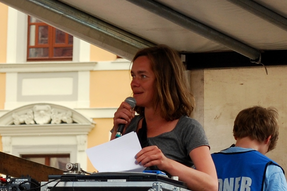 Juliane Nagel auf der GSO 2015 zur Flüchtlingspolitik in Sachsen. Foto: Michael Freitag