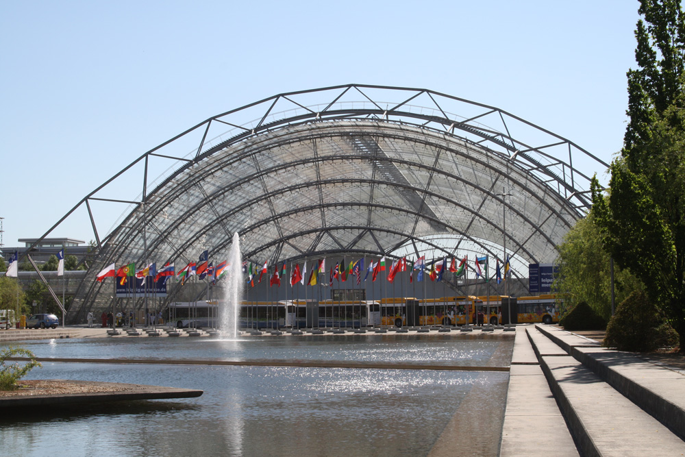 Glashalle auf dem Messegelände im Leipziger Norden. Foto: Ralf Julke