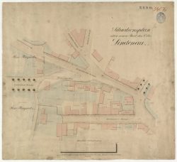 Das Dorf Lindenau um 1880. Die heutige Erich-Zeigner-Allee heißt noch Plagwitzer Weg. Quelle: Stadtarchiv