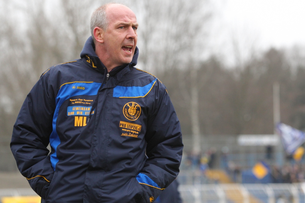 War über den Schiedsrichter "not amused": Mario Basler (1. FC Lok Leipzig). Foto: Jan Kaefer (Archiv)