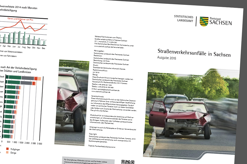Faltblatt zur sächsischen Verkehrsunfallstatistik 2014. Repro: L-IZ