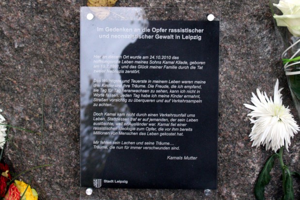 Gedenktafel für Kamal K. Foto: Alexander Böhm