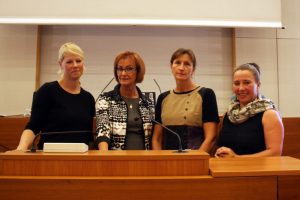 Rednerinnen der Bildungspolitische Stunde v.l.n.r. Saskia Schuppener, Elke Donnert, Heike Händel, Beatrice Uhle. Foto: Alexander Böhm