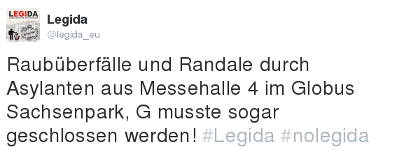 LEGIDA e.V. in seinem Element. Quelle: Twitter