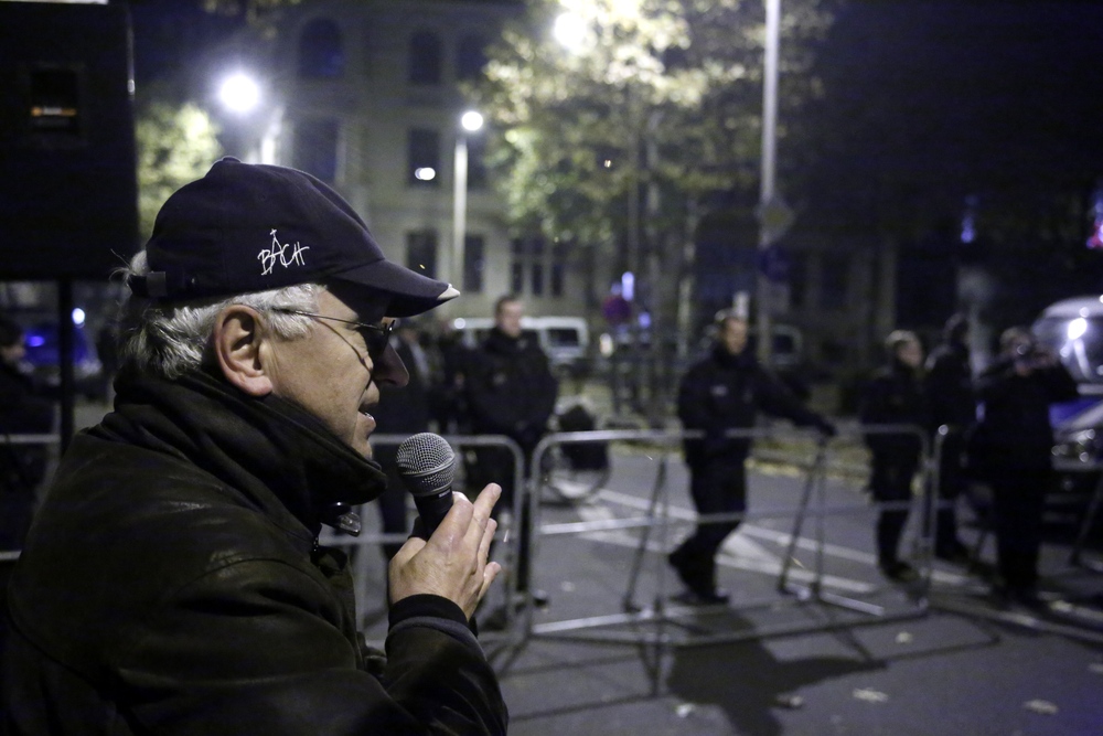 Christian Wolff auf einer Kundgebung. Foto: L-IZ.de